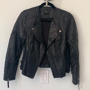 Topshop Faux Moto Leather Jacket